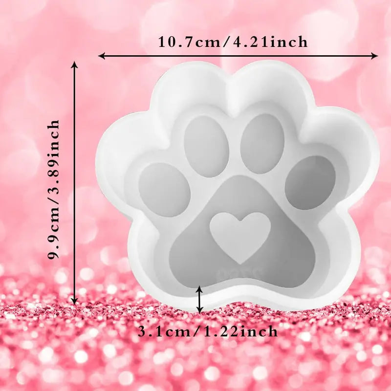 Dog Paw Heart Mould