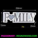 Image of the word Family as a silicone mould
