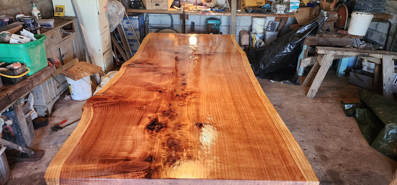 Using Resinzwood Multi Sealer, from Resin Wood Tables NZ shown here on a Redwood table