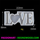 Image of the word love as a silicone mould
