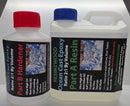 Two bottles of Resinzwood Ocean Cast Epoxy on a white background