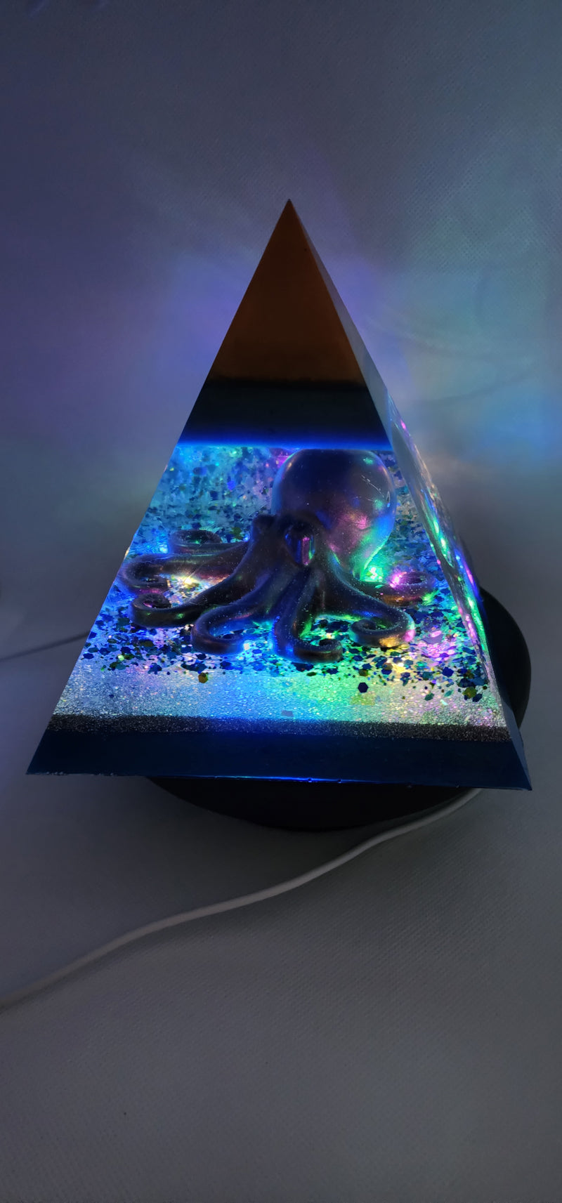 Golden Octopus Pyramid Light