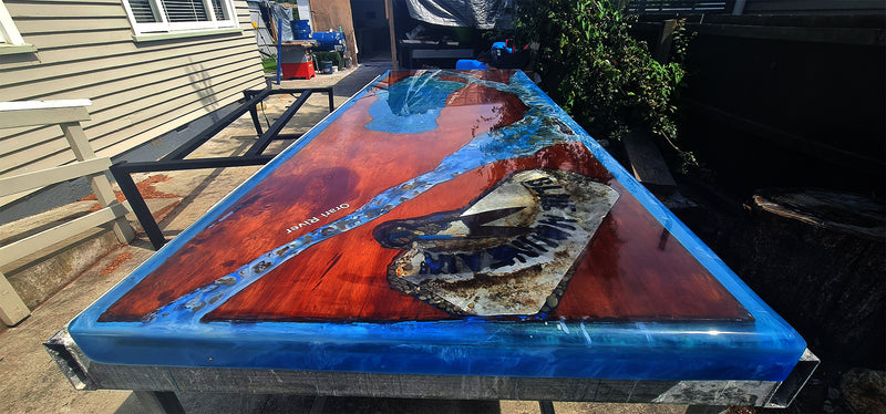 RESINZWOOD Crystal Clear Tabletop Resin here on a river table