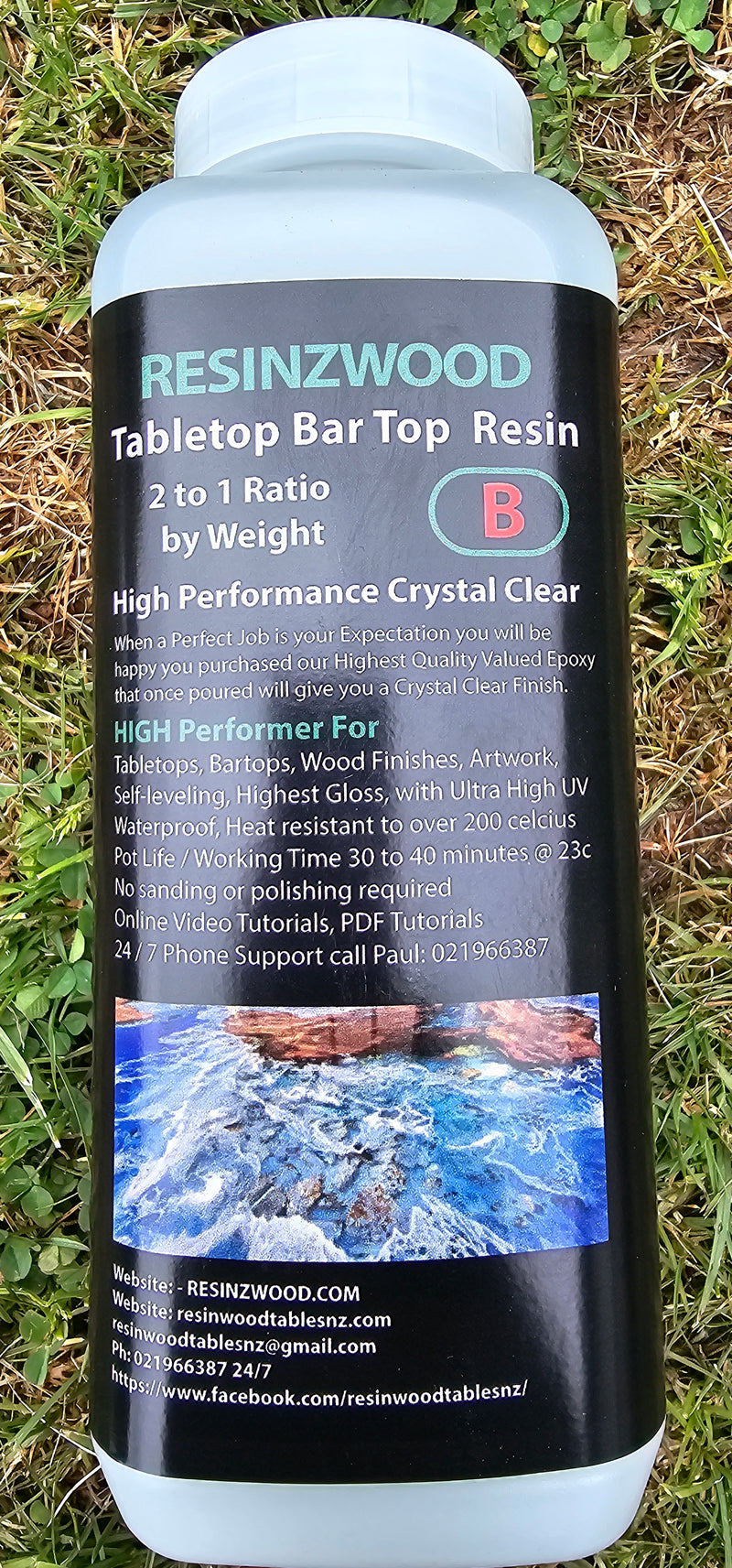 RESINZWOOD Crystal Clear Tabletop Resin, 2 to 1 by Weight