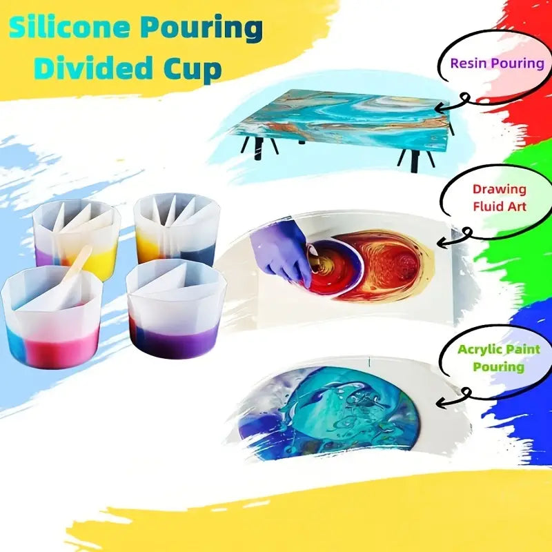 Split Cup Pouring Resin 4 Compartments