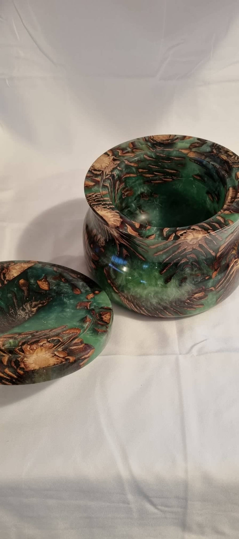Emerald Pinecone Bowl Unique Piece