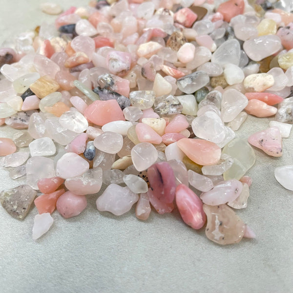 Pink Mix  tumbled stones 3 to 9mm