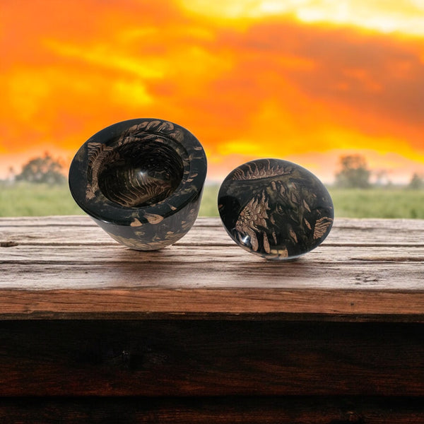 Black Gold Pinecone Bowl - Hand Crafted NZ