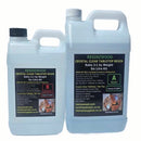 Two bottles of Resinzwood crystal clear tabletop resin on a white background