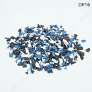 Colorful confetti pieces on a white background with 'DP16' label.