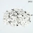 White and gray speckled material on a light gray background
