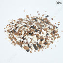 Color swatch labeled DP4 with a mix of brown, black, and white specks on a light gray background