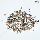 Color swatch labeled DP9 with a mix of brown, black, and white specks on a light gray background