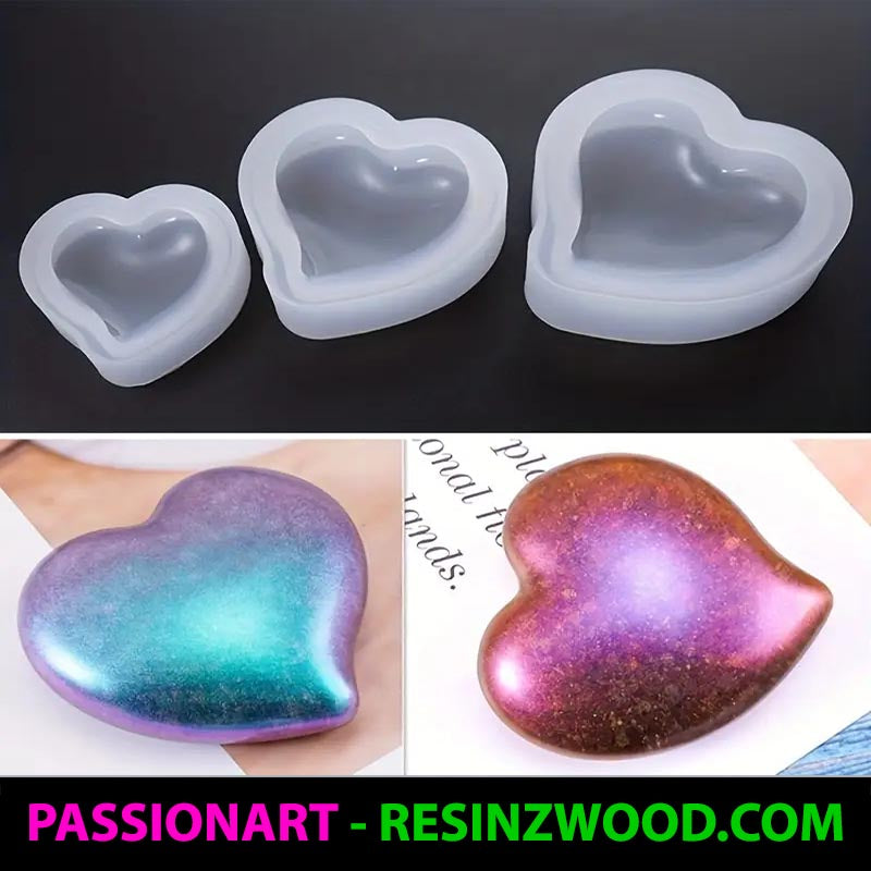 Example shape of a medium heart shaped silicone mould