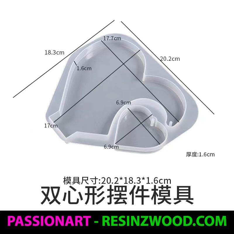 Heart in Heart Mould set - Resinzwood