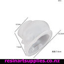 White silicone mold with dimensions on a white background, branded 'resinartsupplies.co.nz'.