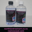 Two bottles of PassionArt Craft Resin on a white background with branding text.