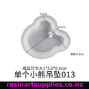 Heart-shaped resin mold with dimensions on a white background, featuring the brand 'resinartsupplies.co.nz'.