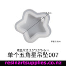Star-shaped resin mold with dimensions on a white background, featuring 'resinartsupplies.co.nz' branding.
