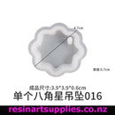 Silicone mold with dimensions labeled on a white background, featuring the brand 'resinartsupplies.co.nz'.