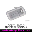 Rectangular resin mold with dimensions labeled on a white background, featuring the brand 'resinartsupplies.co.nz'.